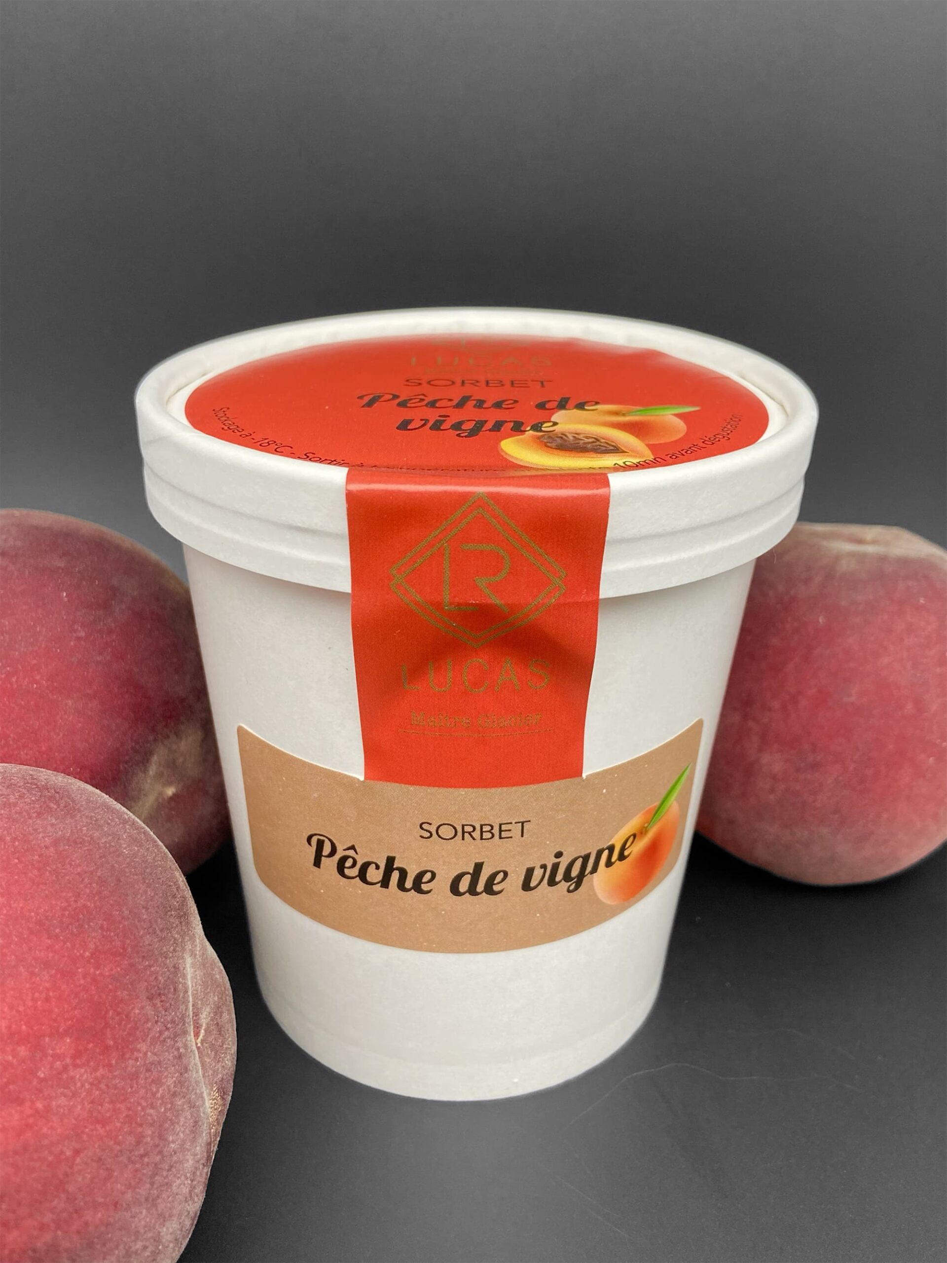 Le Pot 1/2L Sorbet Plein Fruit Pêche des Vignes