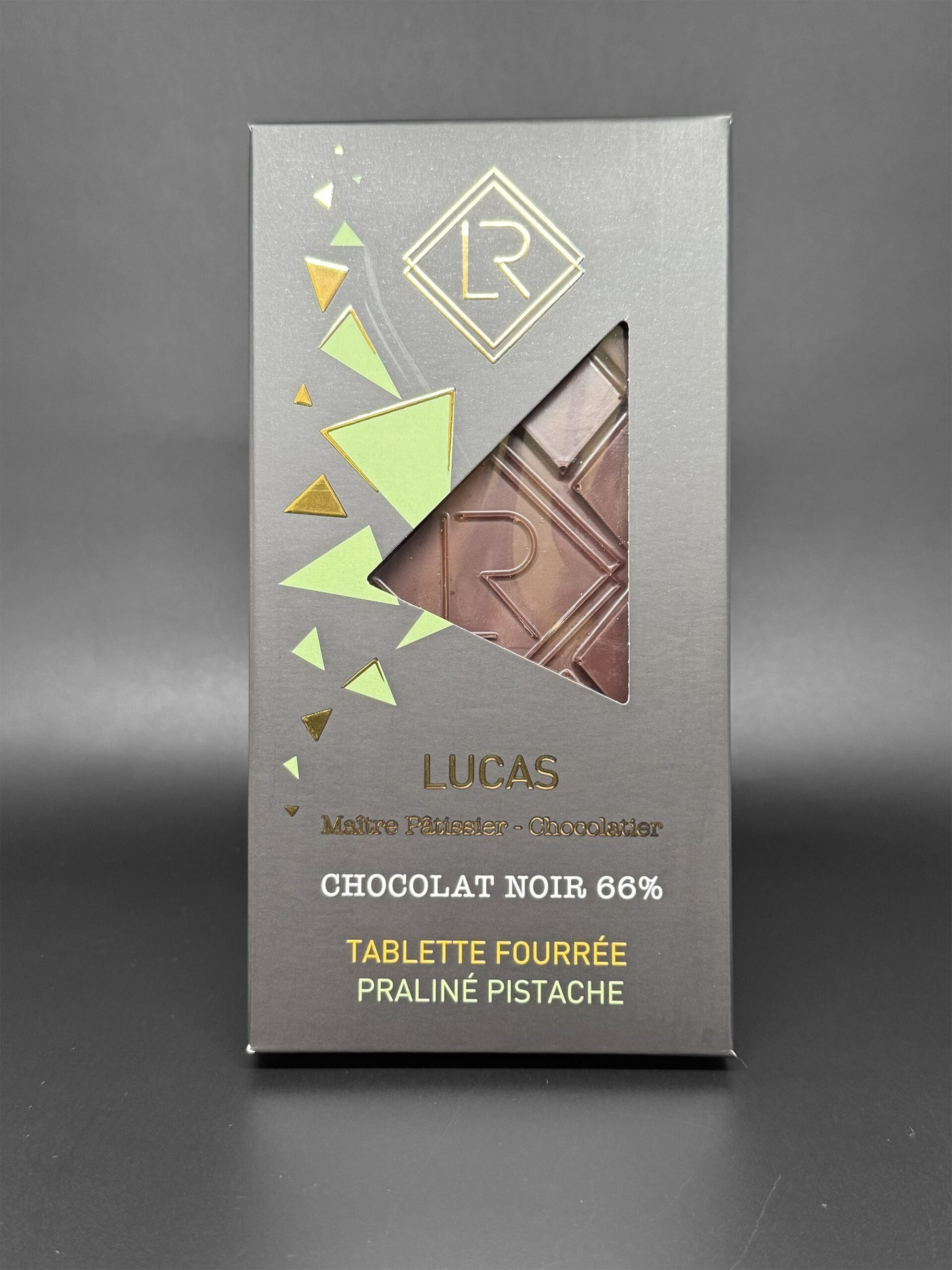 La Tablette Fourree Chocolat Noir Praline Pistache
