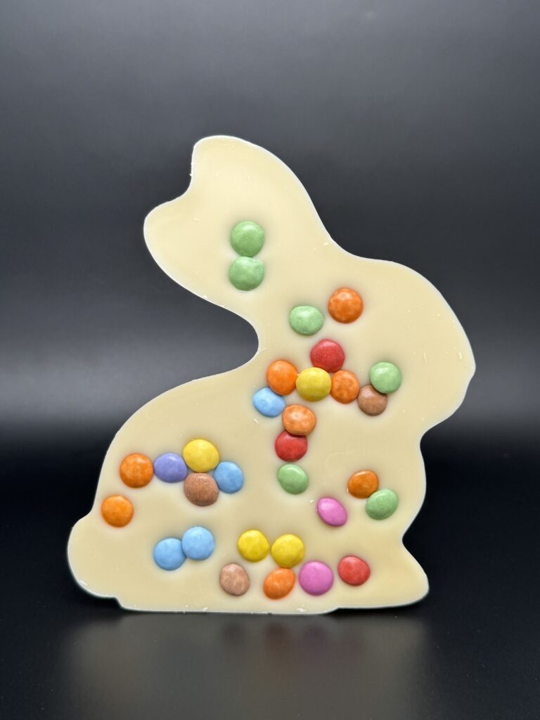 La tablette Lapin – Chocolat blanc & smarties