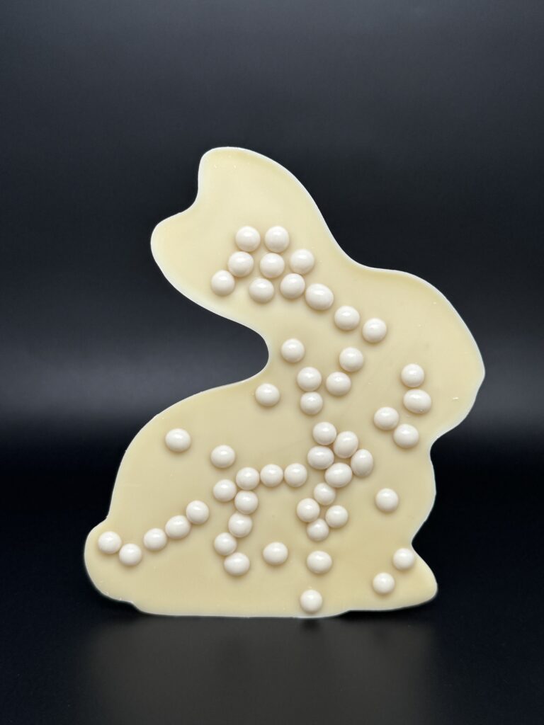 La tablette Lapin – Chocolat blanc & billes croustillantes